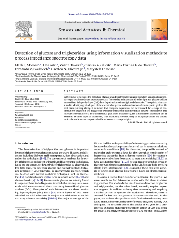 (PDF) Detection of glucose and triglycerides using information