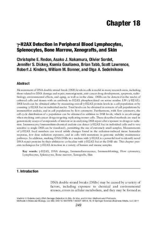(PDF) γ-H2AX Detection in Peripheral Blood Lymphocytes, Splenocytes ...