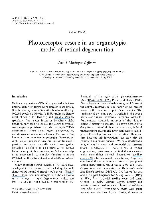 (PDF) Photoreceptor rescue in an organotypic model of retinal degeneration