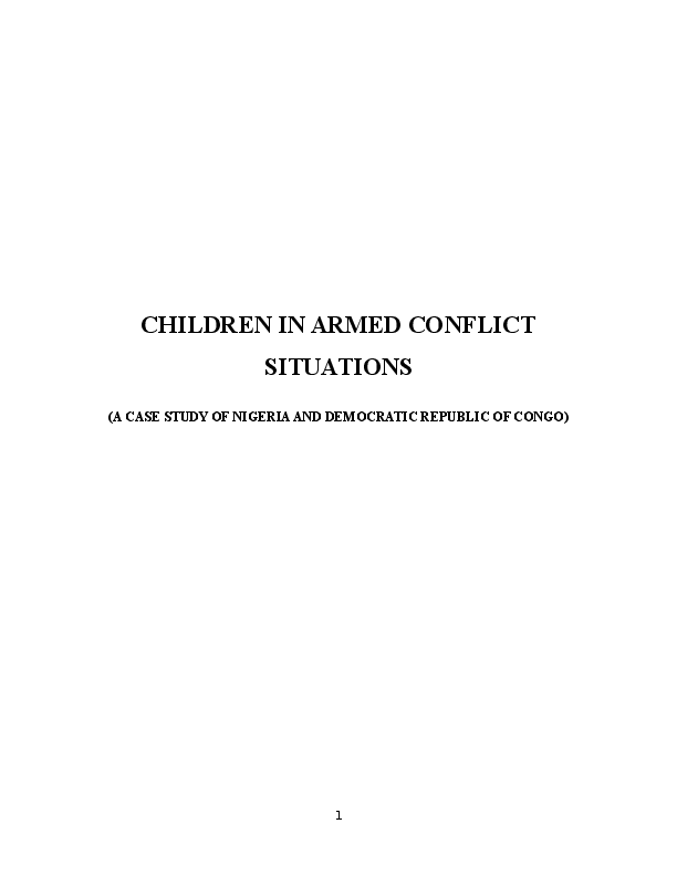 (DOC) CHILDREN IN ARMED CONFLICT SITUATIONS (A CASE STUDY OF NIGERIA ...