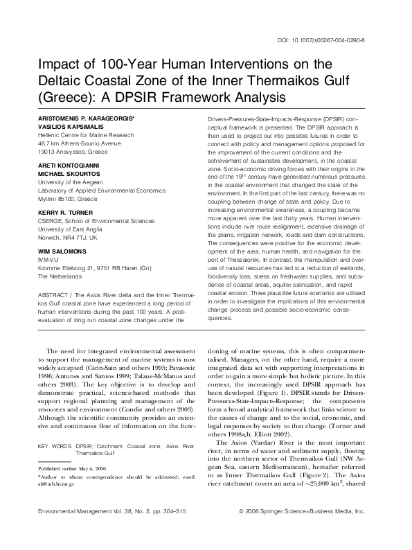 (PDF) Impact of 100Year Human Interventions on the Deltaic Coastal