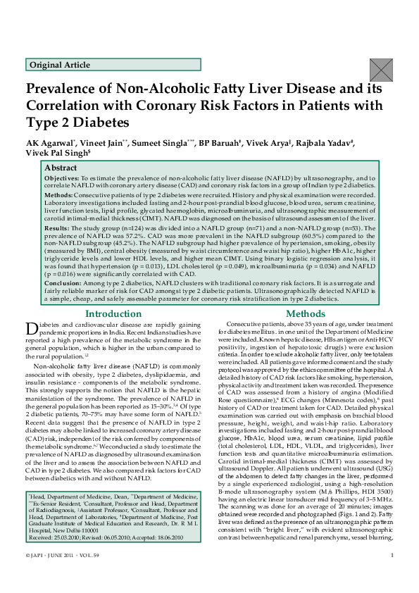 (PDF) Prevalence of nonalcoholic fatty liver disease in coastal eastern ...