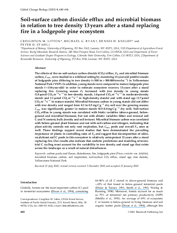 (PDF) Soil-surface carbon dioxide efflux and microbial biomass in ...