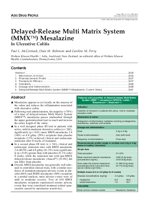 (PDF) Delayed-Release Multi Matrix System (MMX™) Mesalazine