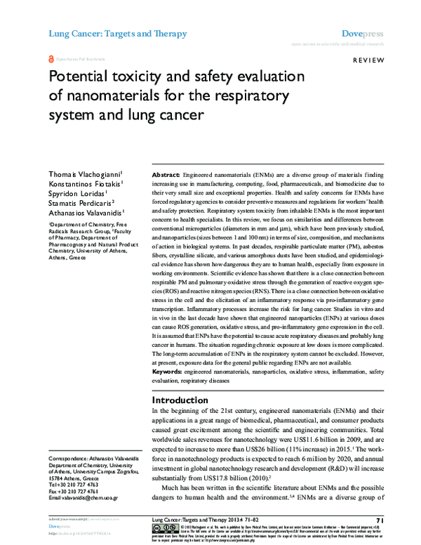 (PDF) Potential toxicity and safety evaluation of nanomaterials for the ...