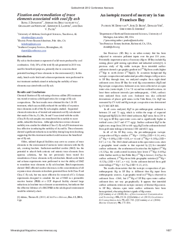 (PDF) Fixation and remediation of trace elements associated with coal ...