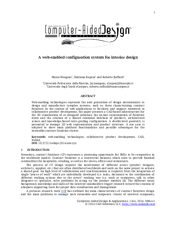 (PDF) A Web-enabled Configuration System for Interior Design