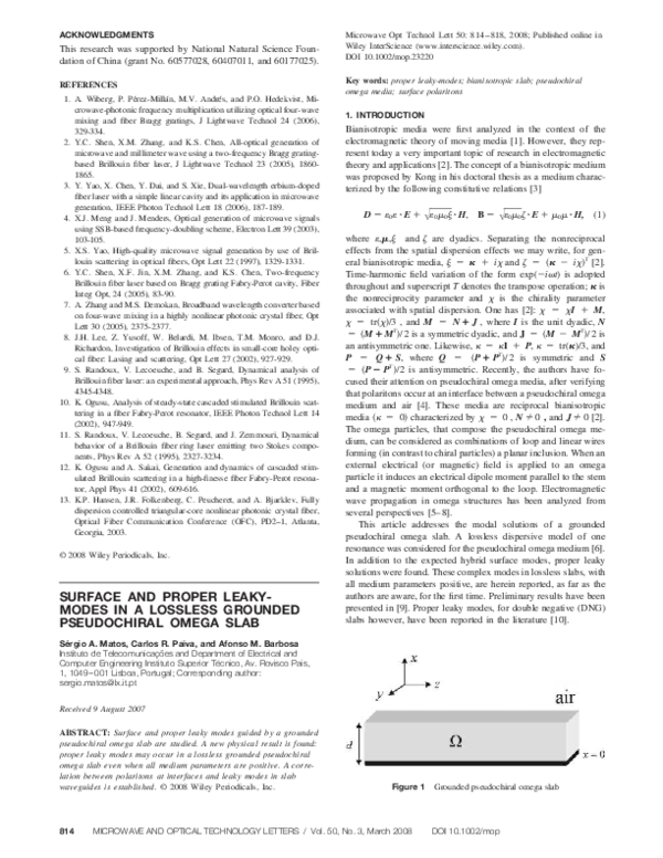 (PDF) Surface and proper leaky-modes in a lossless grounded ...