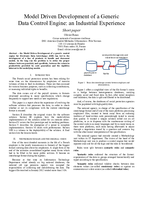 (PDF) Model driven development of a generic data control engine: An ...