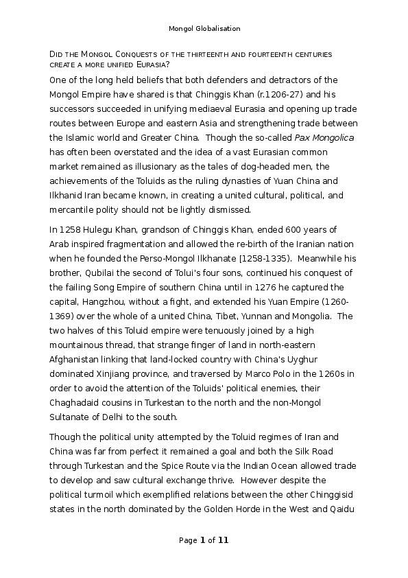 Genghis Khan' and 'The Mongol Conquests