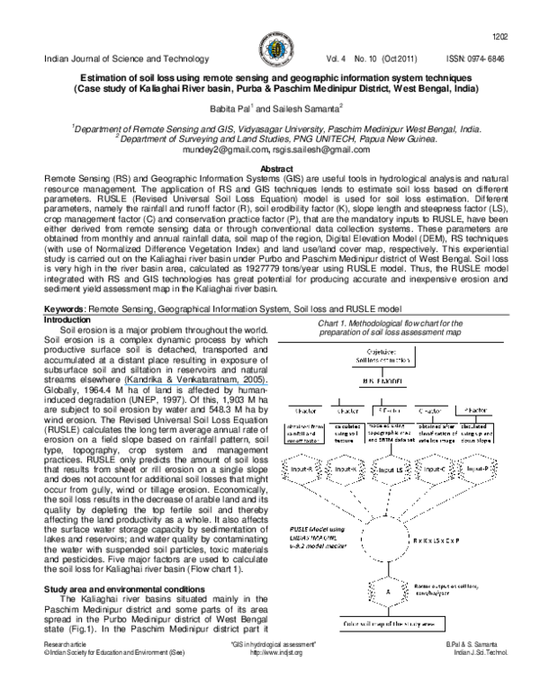 (PDF) Estimation of Soil Loss Using Remote Sensing and Geographic ...