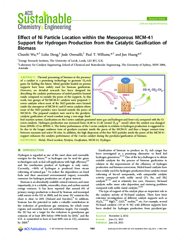 (PDF) Effect of Ni Particle Location within the Mesoporous MCM-41 ...