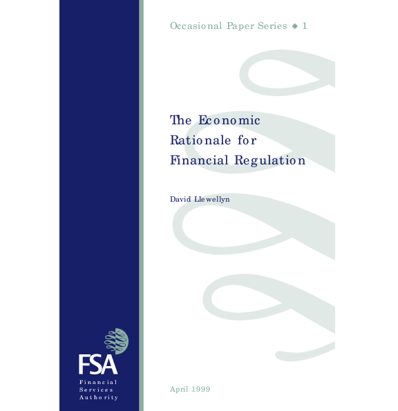 (PDF) The Economic Rationale for Financial Regulation