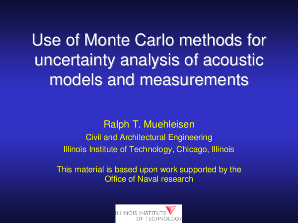 (PDF) Use of the Monte Carlo method for uncertainty analysis of ...