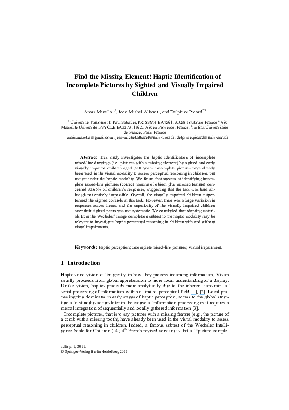 (PDF) Find the Missing Element! Haptic Identification of Incomplete ...