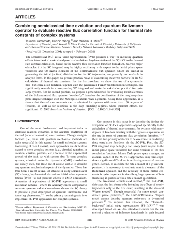 (PDF) Combining semiclassical time evolution and quantum Boltzmann ...
