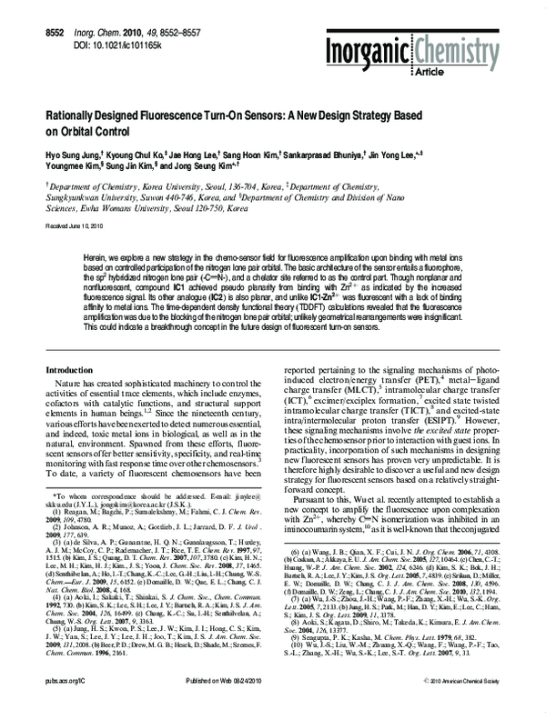 (PDF) Rationally Designed Fluorescence TurnOn Sensors A New Design