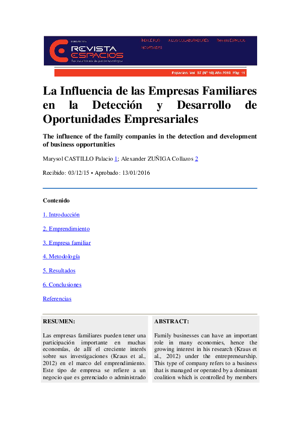 (PDF) La Influencia de las Empresas Familiares en la Detección y ...