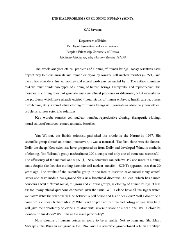 Cloning and ethics image