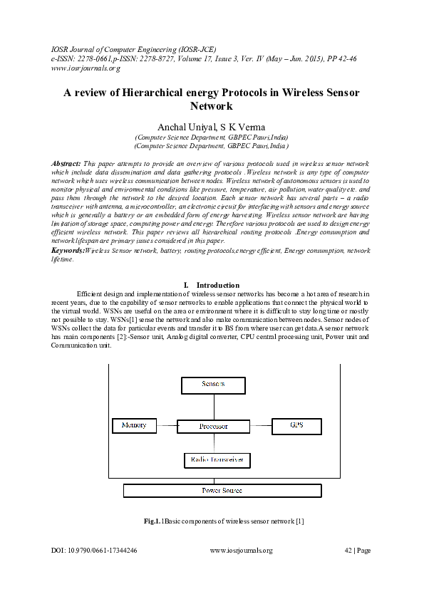 (PDF) A review of Hierarchical energy Protocols in Wireless Sensor Network