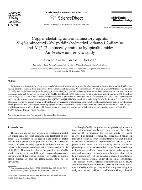 (PDF) Copper chelating anti-inflammatory agents; N1-(2-aminoethyl)-N2 ...