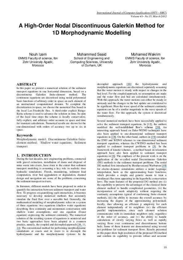 (PDF) A High-Order Nodal Discontinuous Galerkin Method for 1D ...