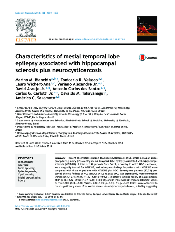 (PDF) Characteristics of mesial temporal lobe epilepsy associated with ...