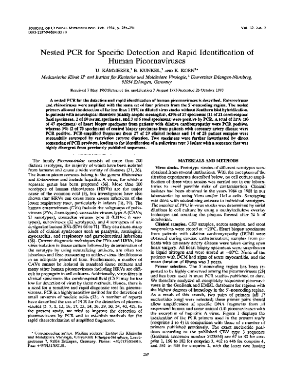 (PDF) Nested PCR for specific detection and identification of human ...