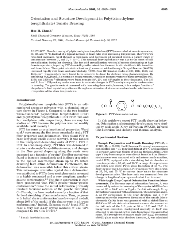 (PDF) Orientation and Structure Development in Poly(trimethylene ...