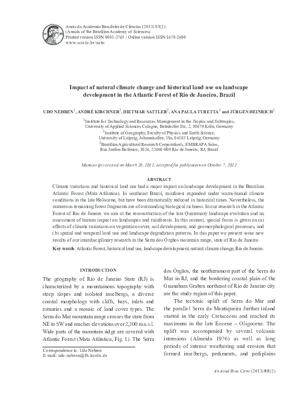 (PDF) Impact of natural climate change and historical land use on ...