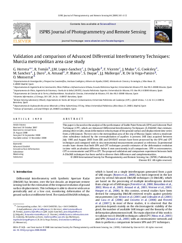 (PDF) Validation and comparison of Advanced Differential Interferometry ...