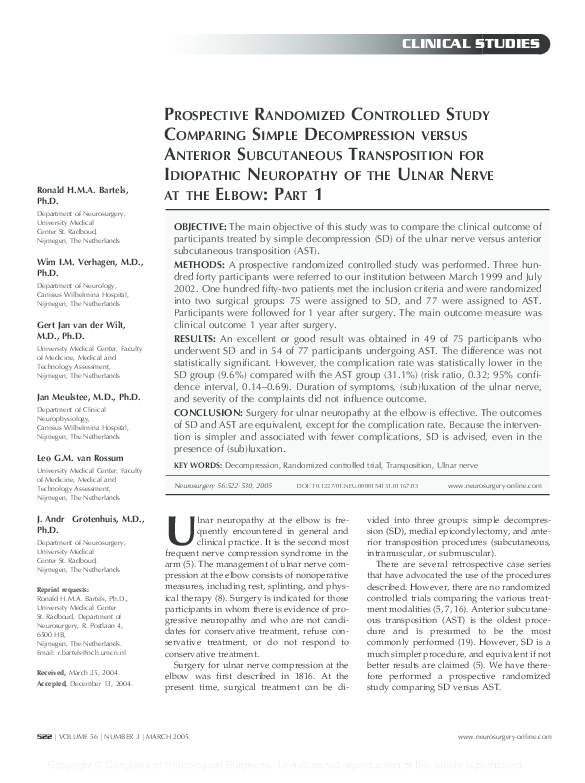 (PDF) Prospective Randomized Controlled Study Comparing Conventional ...