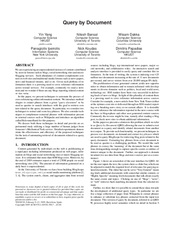 (PDF) Query by document