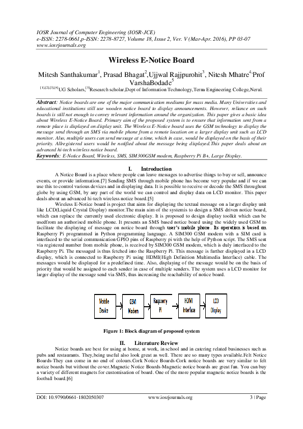 (PDF) Wireless ENotice Board IOSR Journals Academia.edu