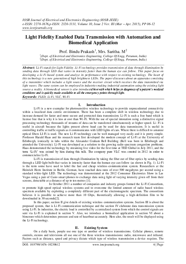 (PDF) Light Fidelity Enabled Data Transmission with Automation and ...