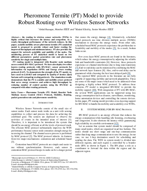 (PDF) Pheromone termite (PT) model to provide robust routing over ...
