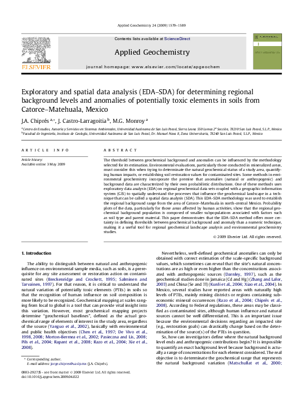 (PDF) Exploratory and spatial data analysis (EDA–SDA) for determining ...