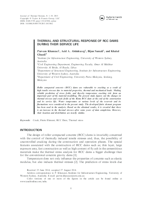 (PDF) Thermal and Structural Response of RCC Dams During Their Service Life