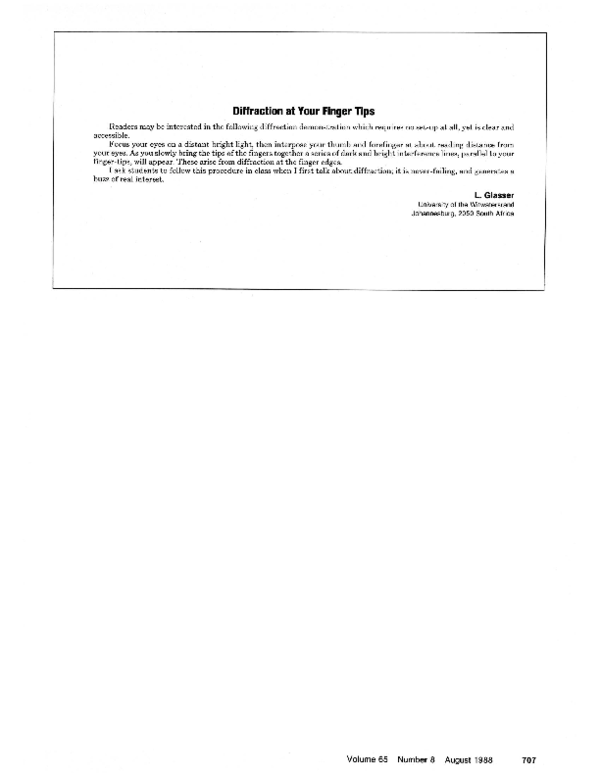 (PDF) Diffraction at your finger tips