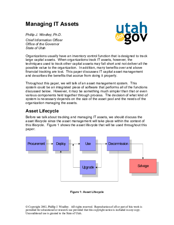 (PDF) Managing IT Assets