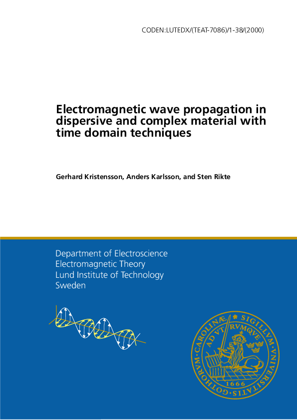 (PDF) Electromagnetic Wave Propagation in Dispersive and Complex ...
