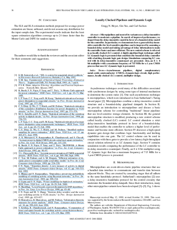 (PDF) Locally clocked pipelines and dynamic logic