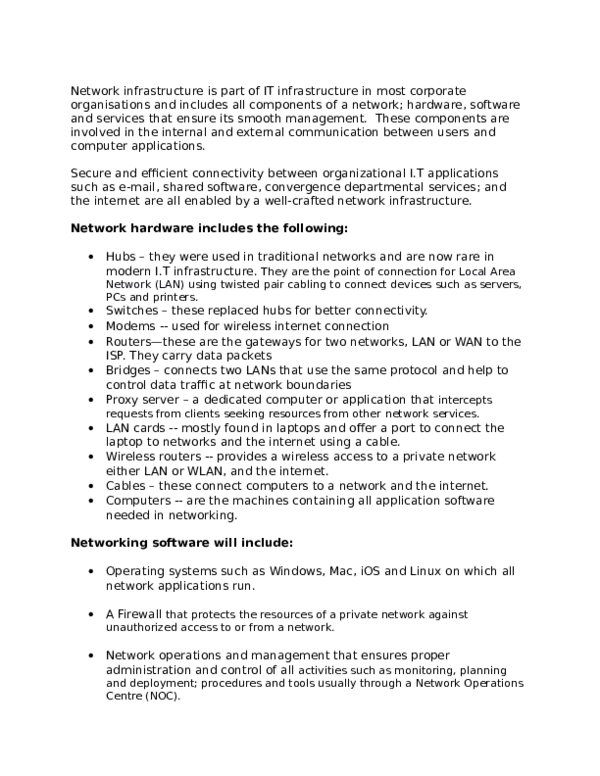(DOC) Network infrastructure