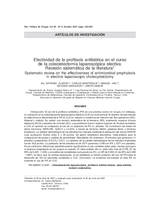Colecistectomia perdida de peso