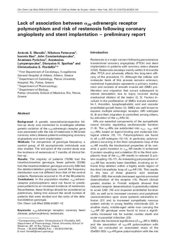(PDF) Lack of association between α2B-adrenergic receptor polymorphism ...