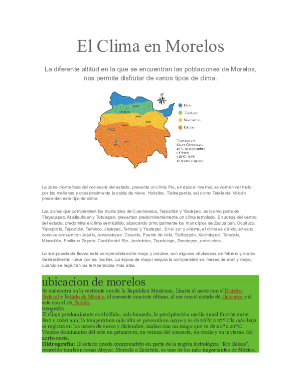 (DOC) El Clima en Morelos Tania Valle Academia.edu