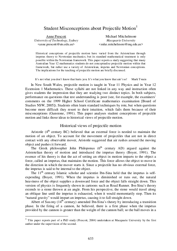 Projectile motion articles picture