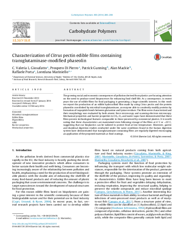 (PDF) Characterization of Citrus pectin edible films containing ...