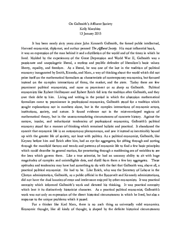 Affluent society definition image