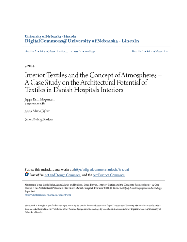 (PDF) Interior Textiles and the Concept of Atmospheres –A Case Study on ...
